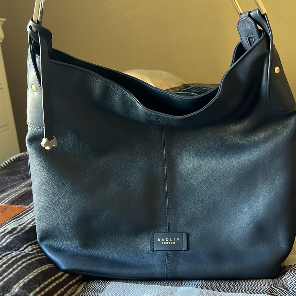 Dark Blue Leather Radley purse